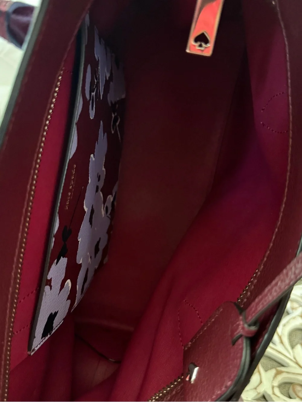 kate spade Eva Floral Leather Tote Handbag Crossbody Purse